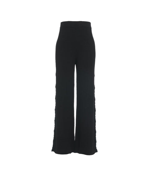 Pantaloni in maglia a gamba larga #nero