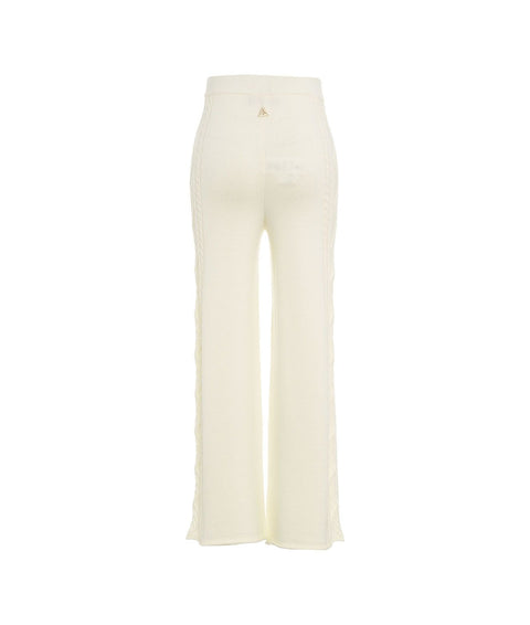 Pantaloni in maglia a gamba larga #bianco