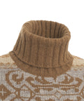 Abito in maglia jacquard con dolcevita #beige