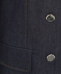 Blazer doppiopetto in denim #blu