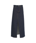 Gonna in denim con maxi spacco 'Farm' #blu