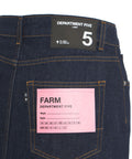 Gonna in denim con maxi spacco 'Farm' #blu