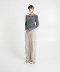 Pantalone cargo "Roxy" in velluto a coste #grigio