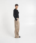 Pantalone cargo "Roxy" in velluto a coste #beige