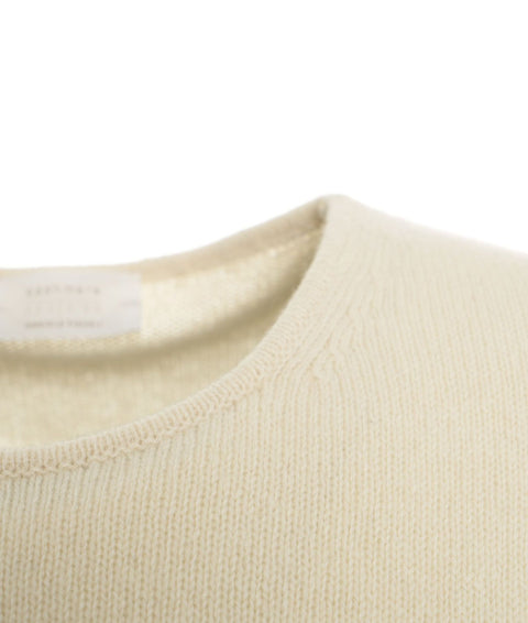 Maglia in upcycled cashmere #bianco