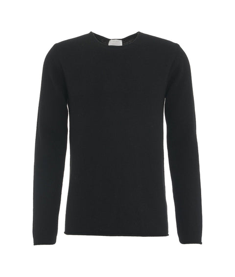 Maglia in upcycled cashmere #nero