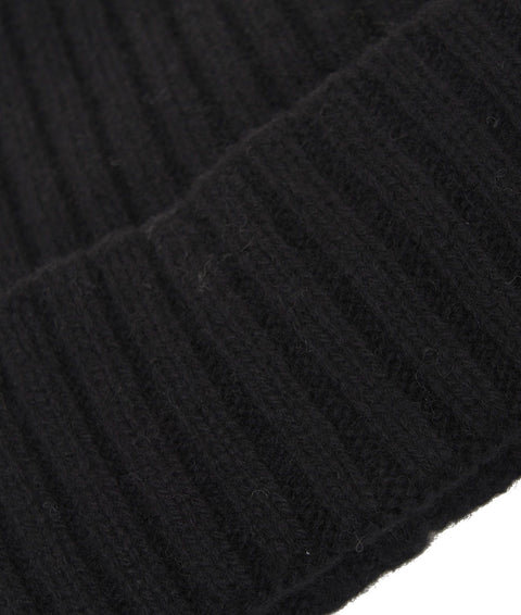 Berretto a maglia in cashmere #nero