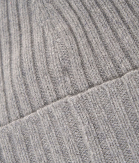 Berretto a maglia in cashmere #grigio