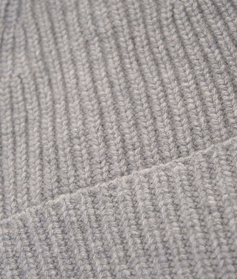 Berretto a maglia in cashmere #grigio