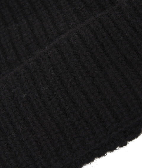 Berretto a maglia in cashmere #nero