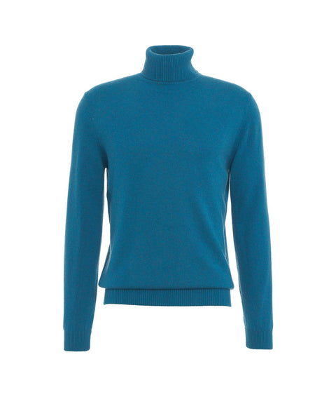 Maglia dolcevita in cashmere #blu