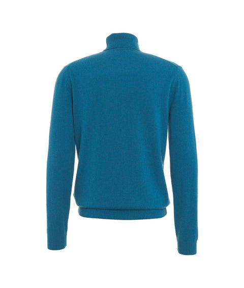 Maglia dolcevita in cashmere #blu