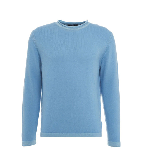 Maglione in merino e cashmere #blu