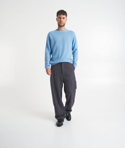 Maglione in merino e cashmere #blu