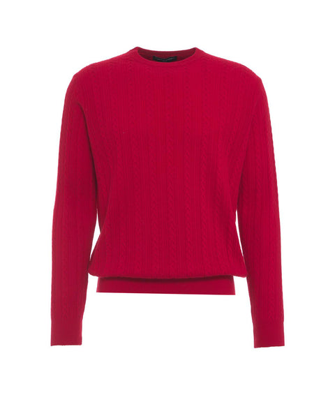 Maglione in maglia intrecciata #rosso