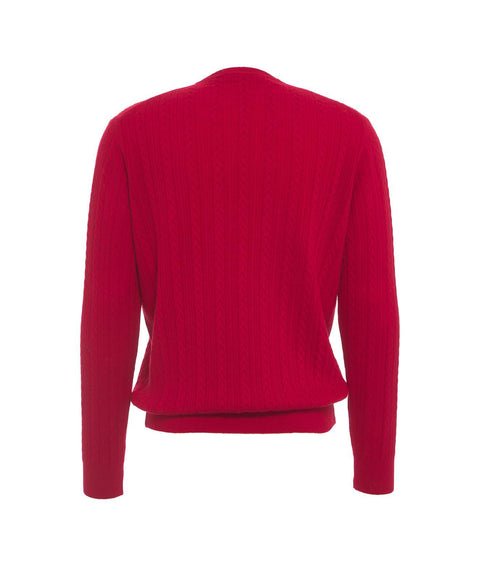 Maglione in maglia intrecciata #rosso