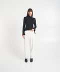 Pantaloni super high waist in velluto a coste 'Lola' #bianco