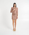 Blazer corto in crêpe stretch #marrone