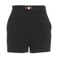 Shorts in crêpe stretch con morsetto #nero