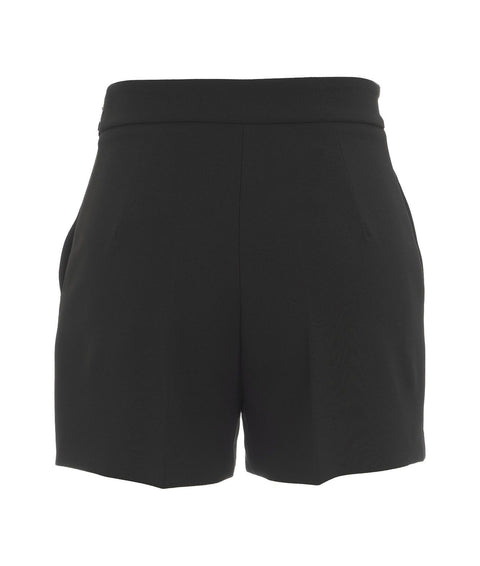 Shorts in crêpe stretch con morsetto #nero