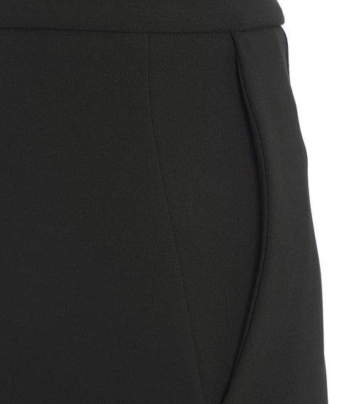 Shorts in crêpe stretch con morsetto #nero