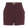 Shorts in crêpe stretch con morsetto #rosso