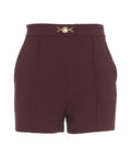 Shorts in crêpe stretch con morsetto #rosso