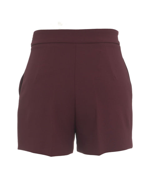 Shorts in crêpe stretch con morsetto #rosso