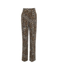 Pantaloni in crêpe con stampa animalier #marrone