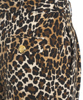 Pantaloni in crêpe con stampa animalier #marrone