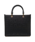 Shopper in jacquard con ciondoli #nero