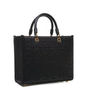 Shopper in jacquard con ciondoli #nero