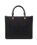 Shopper in jacquard con ciondoli #nero