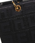 Shopper in jacquard con ciondoli #nero