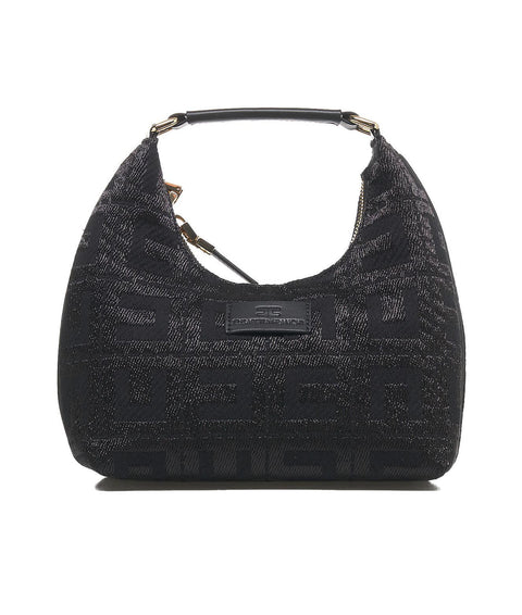 Borsa hobo in jacquard #nero