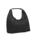 Borsa hobo in jacquard #nero