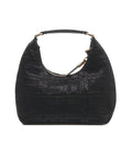 Borsa hobo in jacquard #nero