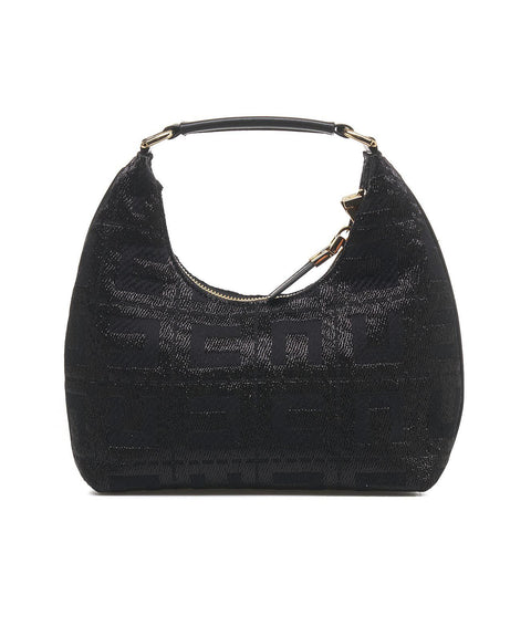 Borsa hobo in jacquard #nero