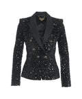 Blazer in ciniglia con pailettes #nero