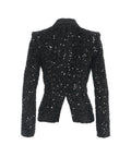 Blazer in ciniglia con pailettes #nero