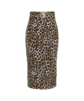 Gonna midi con motivo animalier #marrone