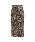 Gonna midi con motivo animalier #marrone