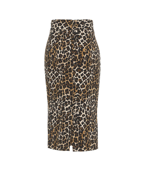 Gonna midi con motivo animalier #marrone