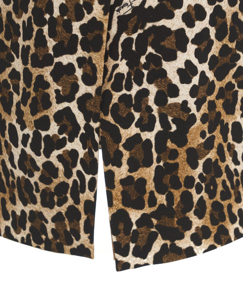 Gonna midi con motivo animalier #marrone