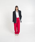 Pantaloni a pieghe in crêpe stretch #rosso