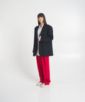 Pantaloni a pieghe in crêpe stretch #rosso