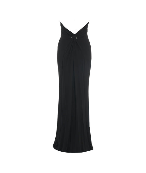 Abito maxi con drappeggio #nero