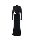 Maxi abito in ciniglia con paillettes e cut-out #nero