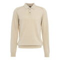 Maglione in merino con colletto a polo #beige