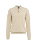 Maglione in merino con colletto a polo #beige